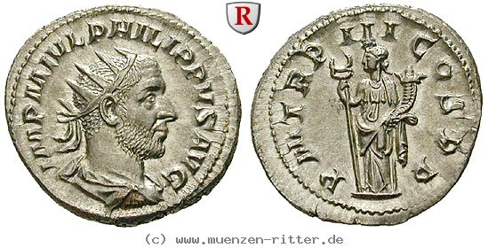 Klicken Sie auf das Bild um es auf Ihrem Rechner zu speichern philippus-i-antoninian/100214.jpg