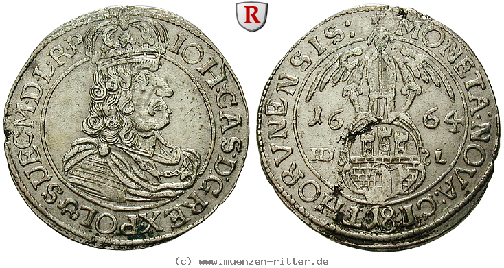 Klicken Sie auf das Bild um es auf Ihrem Rechner zu speichern polen-johann-kasimir-ort-18-kreuzer/100844.jpg