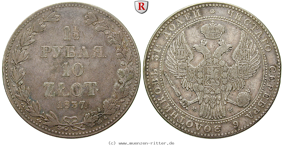 polen-nikolaus-i-von-russland-10-zlotych--1-1-2-rubel/62758.jpg