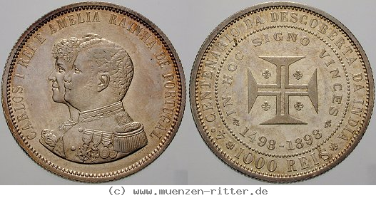 Klicken Sie auf das Bild um es auf Ihrem Rechner zu speichern portugal-carlos-i-1000-reis/ag10884.jpg