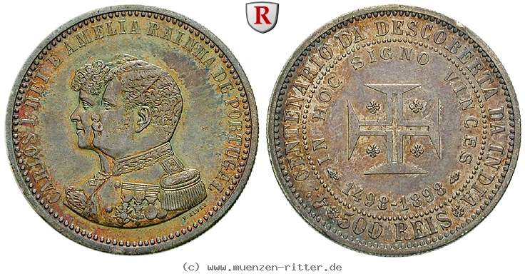 Klicken Sie auf das Bild um es auf Ihrem Rechner zu speichern portugal-carlos-i-500-reis/103532.jpg