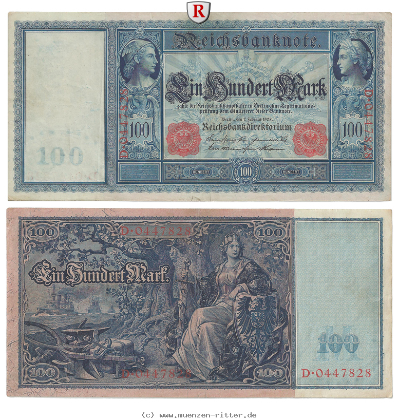 Klicken Sie auf das Bild um es auf Ihrem Rechner zu speichern reichsbanknoten-und-reichskassenscheine-100-mark/78665.jpg