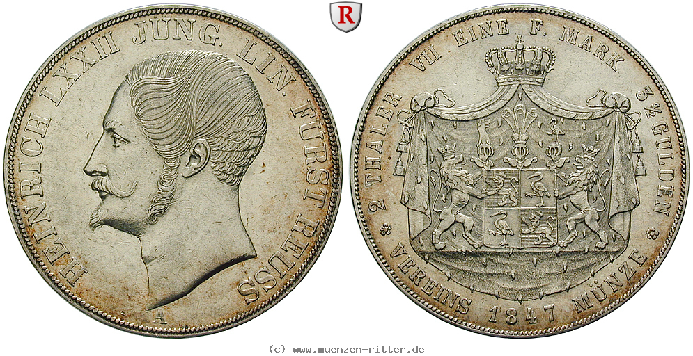 Klicken Sie auf das Bild um es auf Ihrem Rechner zu speichern reuss-heinrich-lxxii-vereinsdoppeltaler/88269.jpg
