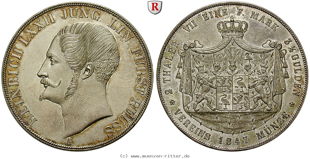 Klicken Sie auf das Bild um es auf Ihrem Rechner zu speichern reuss-heinrich-lxxii-vereinsdoppeltaler/90697.jpg