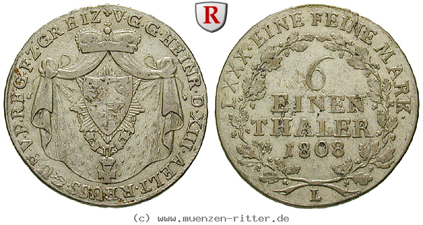 Klicken Sie auf das Bild um es auf Ihrem Rechner zu speichern reuss-heinrich-xiii-1-6-taler/31535.jpg
