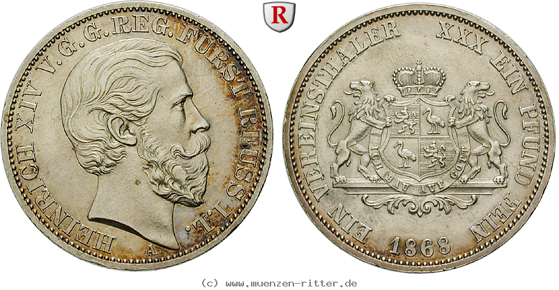 Klicken Sie auf das Bild um es auf Ihrem Rechner zu speichern reuss-heinrich-xiv-vereinstaler/88272.jpg