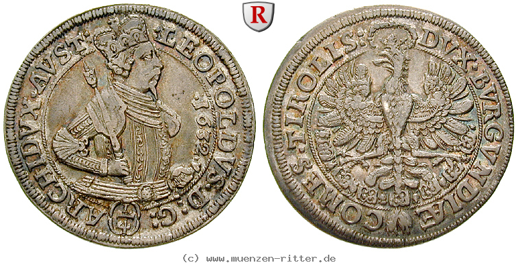 Klicken Sie auf das Bild um es auf Ihrem Rechner zu speichern roemisch-deutsches-reich-erzherzog-leopold-v-1-4-taler/53556.jpg