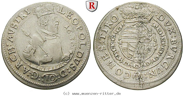 Klicken Sie auf das Bild um es auf Ihrem Rechner zu speichern roemisch-deutsches-reich-erzherzog-leopold-v-10-kreuzer/34265.jpg