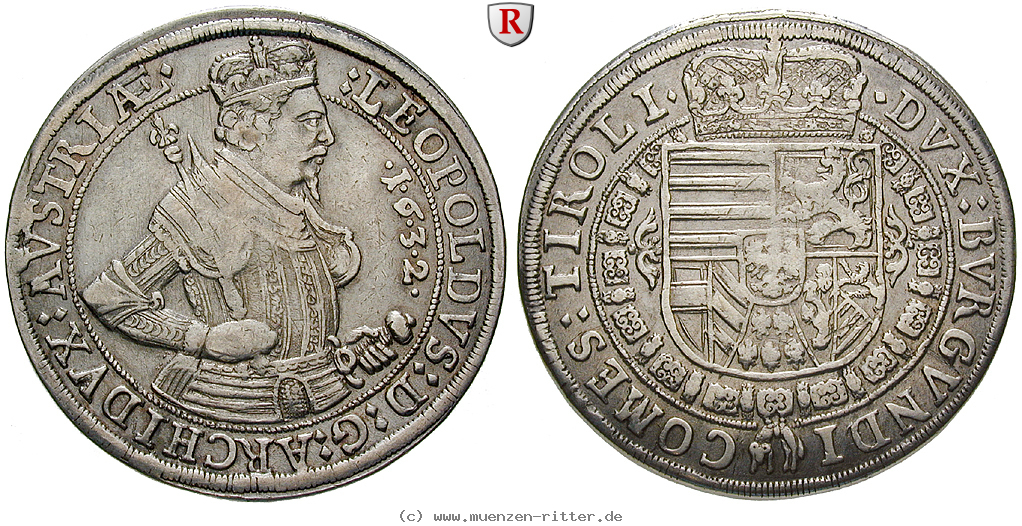 Klicken Sie auf das Bild um es auf Ihrem Rechner zu speichern roemisch-deutsches-reich-erzherzog-leopold-v-taler/72483.jpg