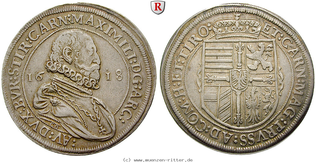 Klicken Sie auf das Bild um es auf Ihrem Rechner zu speichern roemisch-deutsches-reich-erzherzog-maximilian-taler/51464.jpg