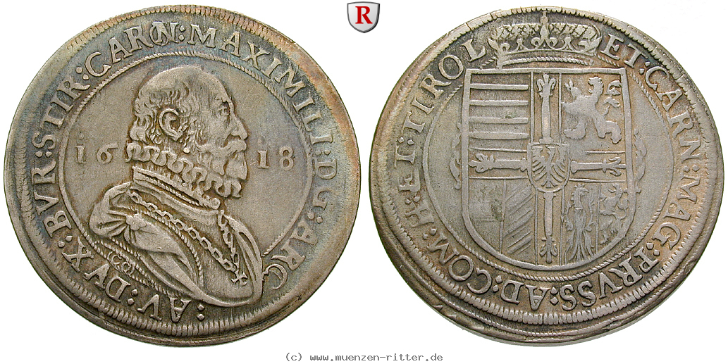 Klicken Sie auf das Bild um es auf Ihrem Rechner zu speichern roemisch-deutsches-reich-erzherzog-maximilian-taler/53551.jpg