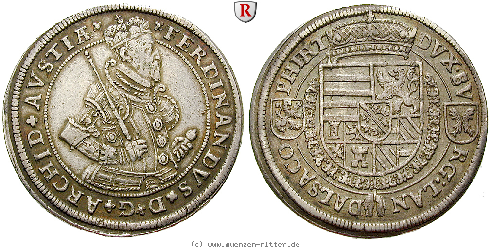 Klicken Sie auf das Bild um es auf Ihrem Rechner zu speichern roemisch-deutsches-reich-ferdinand-ii--als-erzherzog-taler/46886.jpg