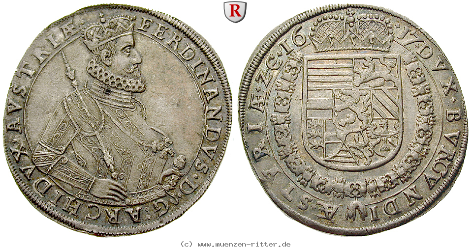Klicken Sie auf das Bild um es auf Ihrem Rechner zu speichern roemisch-deutsches-reich-ferdinand-ii--als-erzherzog-taler/46898.jpg