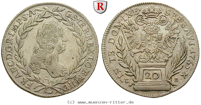 Klicken Sie auf das Bild um es auf Ihrem Rechner zu speichern roemisch-deutsches-reich-franz-i-20-kreuzer/46978.jpg