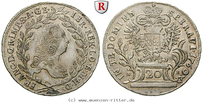 Klicken Sie auf das Bild um es auf Ihrem Rechner zu speichern roemisch-deutsches-reich-franz-i-20-kreuzer/61058.jpg