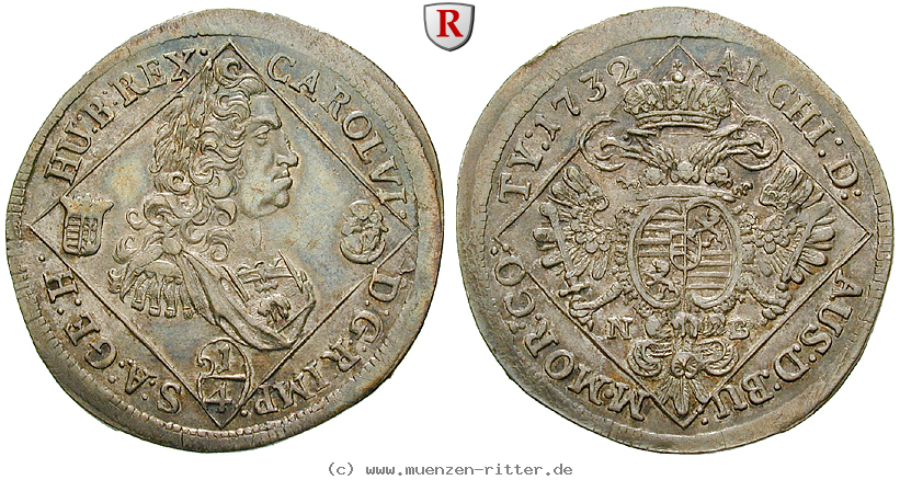 Klicken Sie auf das Bild um es auf Ihrem Rechner zu speichern roemisch-deutsches-reich-karl-vi-1-4-taler/53564.jpg