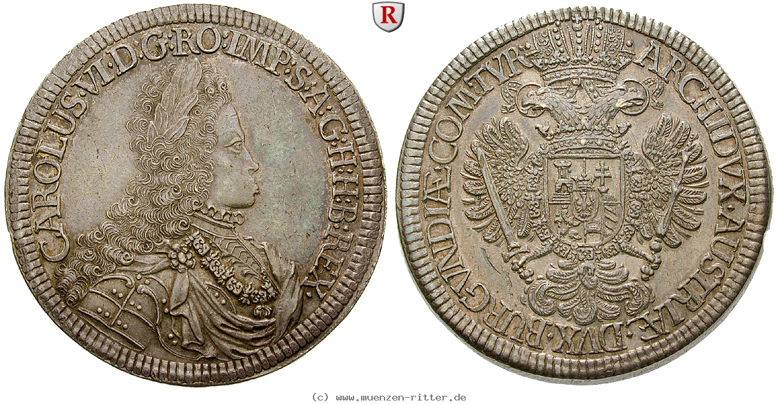 Klicken Sie auf das Bild um es auf Ihrem Rechner zu speichern roemisch-deutsches-reich-karl-vi-doppeltaler/53563.jpg