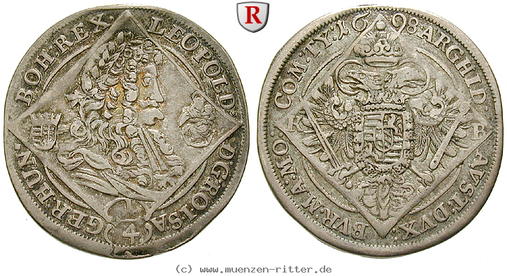 Klicken Sie auf das Bild um es auf Ihrem Rechner zu speichern roemisch-deutsches-reich-leopold-i-1-4-taler/34298.jpg