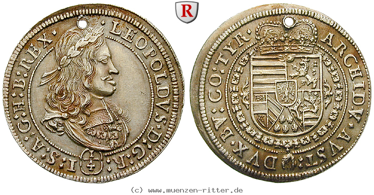 Klicken Sie auf das Bild um es auf Ihrem Rechner zu speichern roemisch-deutsches-reich-leopold-i-1-4-taler/36051.jpg