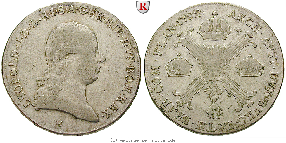 Klicken Sie auf das Bild um es auf Ihrem Rechner zu speichern roemisch-deutsches-reich-leopold-ii-kronentaler/54649.jpg