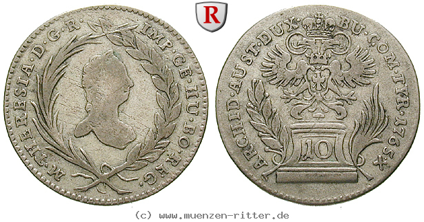 Klicken Sie auf das Bild um es auf Ihrem Rechner zu speichern roemisch-deutsches-reich-maria-theresia-10-kreuzer/61038.jpg
