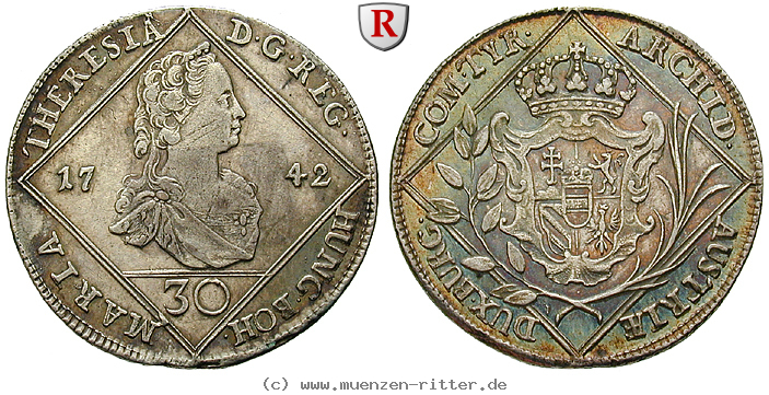Klicken Sie auf das Bild um es auf Ihrem Rechner zu speichern roemisch-deutsches-reich-maria-theresia-30-kreuzer/96992.jpg