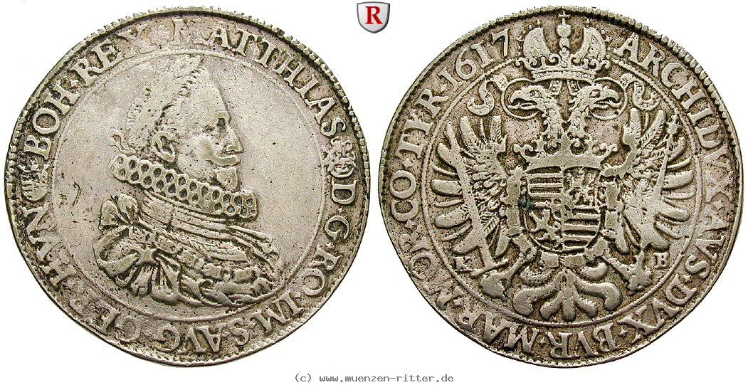 Klicken Sie auf das Bild um es auf Ihrem Rechner zu speichern roemisch-deutsches-reich-matthias-ii-taler/35449.jpg