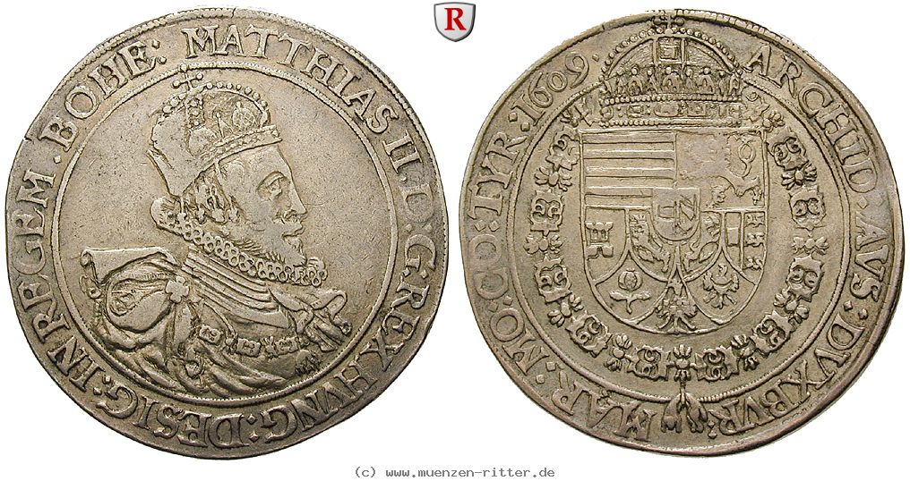 Klicken Sie auf das Bild um es auf Ihrem Rechner zu speichern roemisch-deutsches-reich-matthias-ii-taler/36166.jpg