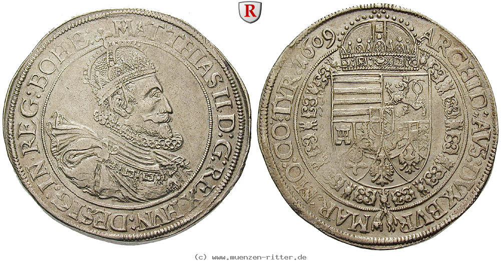 Klicken Sie auf das Bild um es auf Ihrem Rechner zu speichern roemisch-deutsches-reich-matthias-ii-taler/36167.jpg
