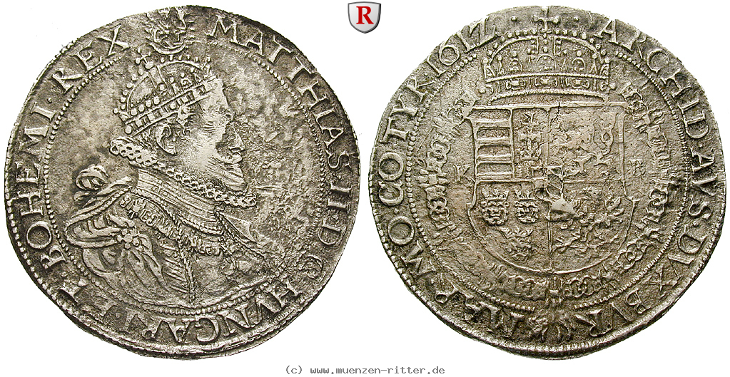 Klicken Sie auf das Bild um es auf Ihrem Rechner zu speichern roemisch-deutsches-reich-matthias-ii-taler/51602.jpg