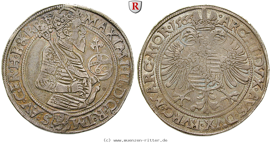 Klicken Sie auf das Bild um es auf Ihrem Rechner zu speichern roemisch-deutsches-reich-maximilian-ii-guldentaler/53547.jpg