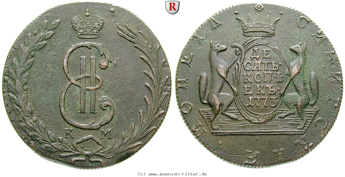 Klicken Sie auf das Bild um es auf Ihrem Rechner zu speichern russland-katharina-ii-10-kopeken/51333.jpg