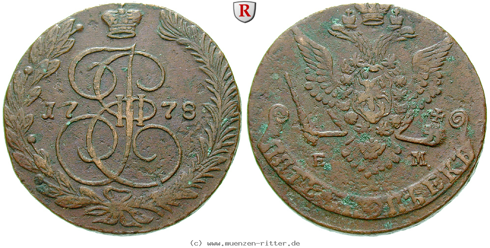 Klicken Sie auf das Bild um es auf Ihrem Rechner zu speichern russland-katharina-ii-5-kopeken/51339.jpg