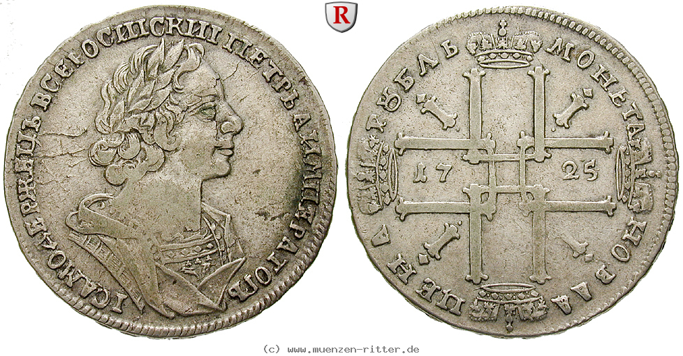 Klicken Sie auf das Bild um es auf Ihrem Rechner zu speichern russland-peter-i-rubel/51295.jpg