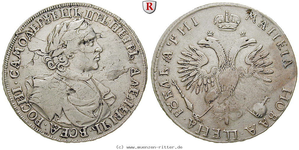 Klicken Sie auf das Bild um es auf Ihrem Rechner zu speichern russland-peter-i-rubel/82500.jpg