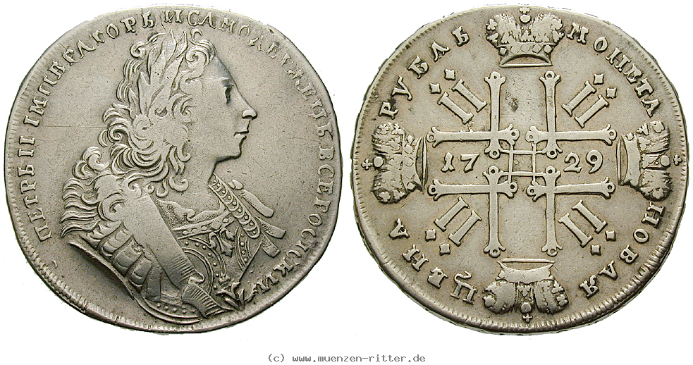 Klicken Sie auf das Bild um es auf Ihrem Rechner zu speichern russland-peter-ii-rubel/32787.jpg