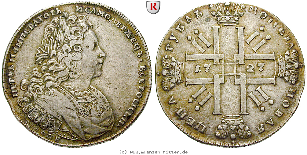 Klicken Sie auf das Bild um es auf Ihrem Rechner zu speichern russland-peter-ii-rubel/39688.jpg
