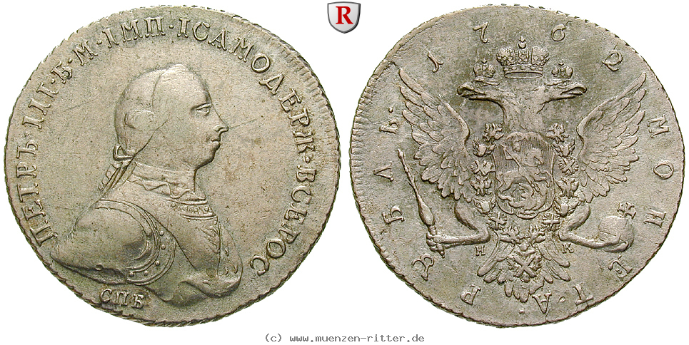 Klicken Sie auf das Bild um es auf Ihrem Rechner zu speichern russland-peter-iii-rubel/51291.jpg