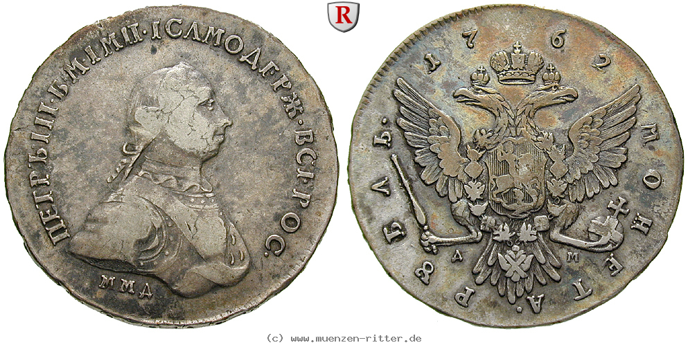 Klicken Sie auf das Bild um es auf Ihrem Rechner zu speichern russland-peter-iii-rubel/61554.jpg