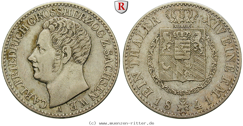 Klicken Sie auf das Bild um es auf Ihrem Rechner zu speichern sachsen-carl-friedrich-vereinstaler/88322.jpg