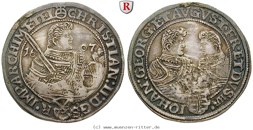 Klicken Sie auf das Bild um es auf Ihrem Rechner zu speichern sachsen-christian-ii--johann-georg-i--august-1-2-taler/75537.jpg