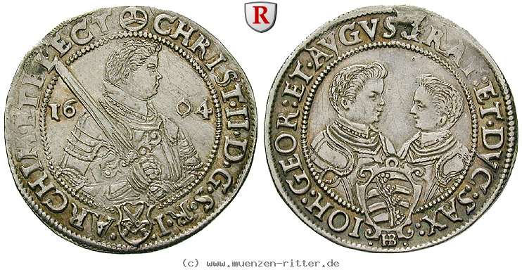 Klicken Sie auf das Bild um es auf Ihrem Rechner zu speichern sachsen-christian-ii--johann-georg-i--august-1-4-taler/69345.jpg