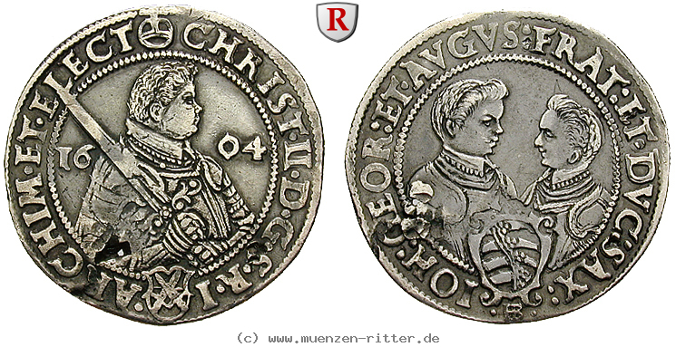 Klicken Sie auf das Bild um es auf Ihrem Rechner zu speichern sachsen-christian-ii--johann-georg-i--august-1-4-taler/72484.jpg