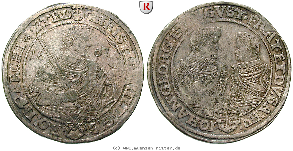 Klicken Sie auf das Bild um es auf Ihrem Rechner zu speichern sachsen-christian-ii--johann-georg-i--august-reichstaler/36189.jpg