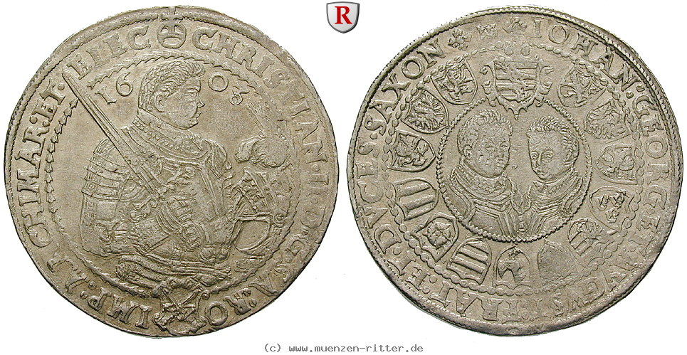 Klicken Sie auf das Bild um es auf Ihrem Rechner zu speichern sachsen-christian-ii--johann-georg-i--august-reichstaler/50403.jpg