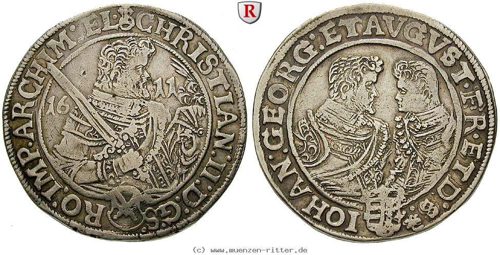 Klicken Sie auf das Bild um es auf Ihrem Rechner zu speichern sachsen-christian-ii--johann-georg-i--august-reichstaler/50995.jpg