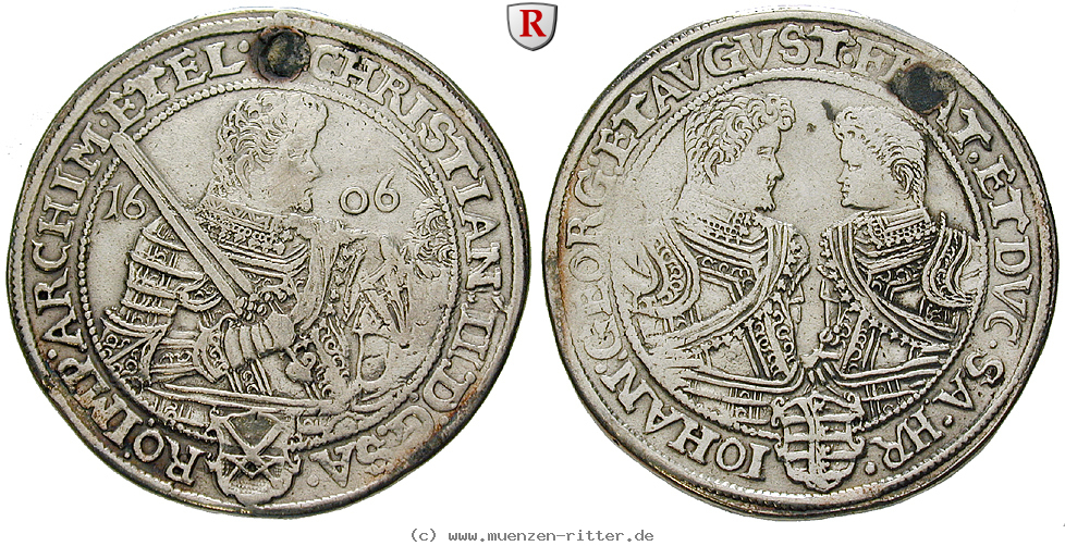 Klicken Sie auf das Bild um es auf Ihrem Rechner zu speichern sachsen-christian-ii--johann-georg-i--august-reichstaler/75326.jpg
