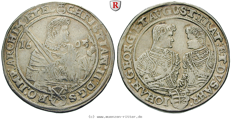 Klicken Sie auf das Bild um es auf Ihrem Rechner zu speichern sachsen-christian-ii--johann-georg-i--august-reichstaler/eadt6755.jpg