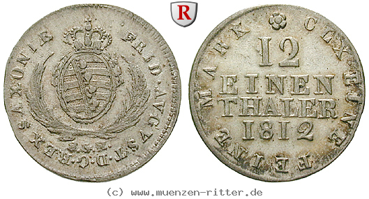 Klicken Sie auf das Bild um es auf Ihrem Rechner zu speichern sachsen-friedrich-august-i-1-12-taler/49945.jpg