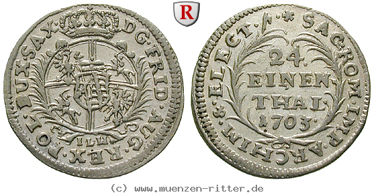 Klicken Sie auf das Bild um es auf Ihrem Rechner zu speichern sachsen-friedrich-august-i-1-24-taler/85534.jpg